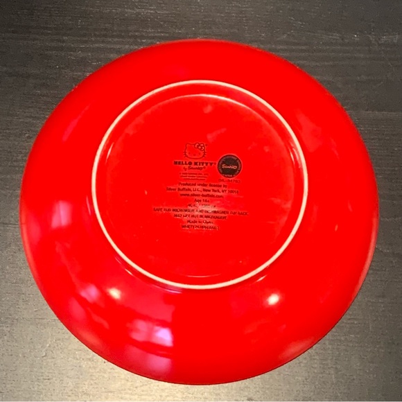 Hello Kitty with Milk Bottle and Goldfish Bowl 9” Ceramic Dinner Bowl - Picture 7 of 8